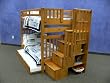 Bunk Bed Tall Twin over Twin Mission Style in Honey with Stairway and Trundle