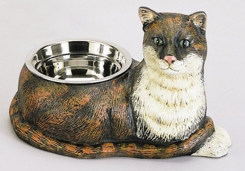 Cast Iron Cat Shaped Dish with Stainless Steel Food Bowl