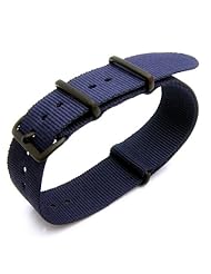 Nato 22mm Ultrasonic Weld Heavy Nylon - Blue Strap