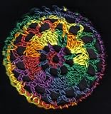 Rainbow Cartwheel Crocheted Hair Bun Cover- MEDIUM