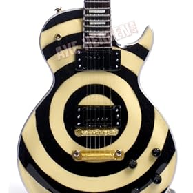 Zakk Wylde Miniature Cream Bullseye Guitar Model