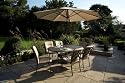 South Carolina 6 Seat Oval Garden Furniture Set with Armchairs, Cushions & Parasol