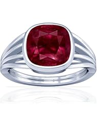 14K White Gold Cushion Cut Ruby Solitaire Ring
