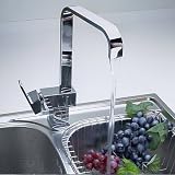 Contemporary Single Handle Kitchen Faucet with Square Spout,Chrome