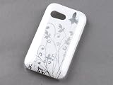Produkt-Bild: Tinxi Wei&szlig; Und Silber Schmetterling Blumen Muster Harte R&uuml;ckseite Hybride IMD Schutzh&uuml;lle F&uuml;r Samsung Galaxy Y S5360 Mit Displayschutz