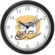 Kitten Playing with Ball of Yarn Cat Wall Clock by WatchBuddy Timepieces (Black Frame)