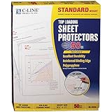 C-Line Top Loading Standard Weight Poly Sheet Protectors, Non-Glare, 8.5 x 11 Inches, 50 per Box (62038)