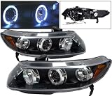 06-09 HONDA CIVIC 2 DOOR SEDAN BLACK LED HALO PROJECTOR HEADLIGHTS