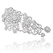 EVER FAITH Austrian Crystal 5.9 Inch Wedding Flower Bridal Hair Side Comb for Women Iridescent Clear AB Silver-Tone