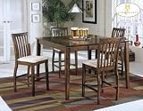 Home Elegance 724-36-5 Nob Hill Collection 5 Piece Dining Room Set Tobacco Finish Free Shipping
