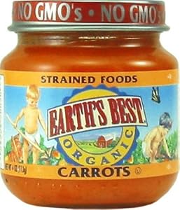 Earth's Best Organic Strained Carrots, 4 Ounce Jars (Pack of 12)