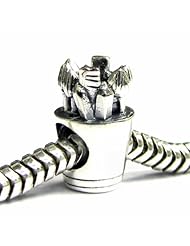 Queenberry Sterling Silver Artist Painting Tool Brush Screw / Threaded Bead For Pandora Troll European Charm Bracelets