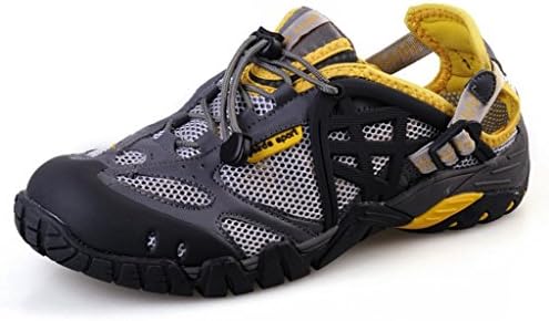 Arkat Men Outdoor Hiking Sport Shoes Fabric Water Shoes Light Weight Yellow US 7