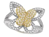 Zoe R(tm) 925 Sterling Silver Micro Pave Hand Set Cubic Zirconia (CZ) Butterfly Ring