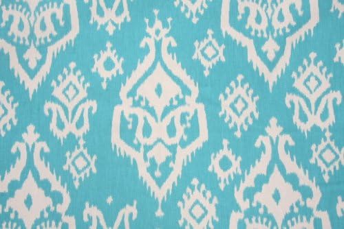 Apache Blue and Off White Native American Ikat Drape, One Rod Pocket Curtain Panel 120 inches long x 50 inches wide