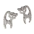 Small Clear Crystal Kitty Cat Post Earrings