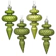 8ct Green Kiwi 4-Finish Regal Shatterproof Finial Christmas Ornaments 4"