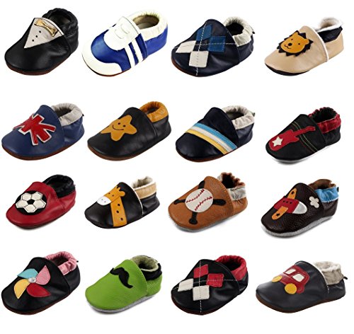 Amurleopard Baby Boy Soft Sole Leather Crib Shoes Infant Toddler First Walking Prewalker