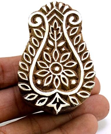 Designer Wooden Craft Block Floral Pattern Traditional Indian Heena Block Stamp