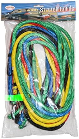 Bungee Cords Set Of 10 - 48'' Long - Made Of Premium Quality, Durable Material - Ideal For Securing Heavy Loads, Camping & Various Activities - Provide Maximum Stability - Wide Variety Of Colors