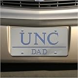 North Carolina Tar Heels Silver Mirror Dad Car License Plate