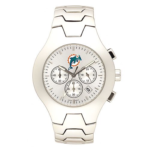 Miami Dolphins NFL Hall Of Fame Watch with Stainless Steel Band - Men's