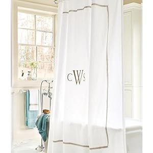 Amelie Embroidered Shower Curtain - Sandalwood 72