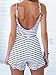 Choies Women's Summer Sexy Monochrome Stripe Spaghetti Strap Backless Romper Playsuit S