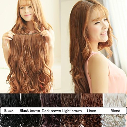 MYSELF Width 24cm Hair Extensions Long Curl Wavy Clip in Hair Extensions Highlight Blond