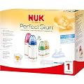 NUK 10225079 - First Choice Perfect Start Set mit je 2 Anti-Colic Weithalsflaschen 150 ml und 300 ml  2 Silikon Anti-Colic Flaschensauger Gr. 1 M, 1 Silikon Beruhigungssauger Gr. 1, 1 Flaschenb�rste