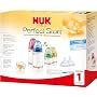 NUK 10225079 - First Choice Perfect Start Set mit je 2 Anti-Colic Weithalsflaschen 150 ml und 300 ml BPA-frei, 2 Silikon Anti-Colic Flaschensauger Gr. 1 M, 1 Silikon Beruhigungssauger Gr. 1, 1 Flaschenb�rste
