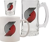 Portland Trail Blazers Glassware Set: 3D Logo Tankard, Coffee Mug, Shot Glass
