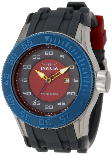 Invicta Men's 11949 Pro Diver Red and Grey Dial Grey Polyurethane Watch On Sale