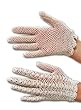 100% Silk Hand Crochet, 2-button shortie Gloves in Diamond White