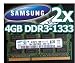 ´8GB Dual Channel Kit 2x 4 GB SAMSUNG Original 204 pin DDR3-1333 PC3-10600 CL9 SO-DIMM für aktuelle DDR3 i5 + i7 Notebooks mit DDR3-1333Mhz Unterstützung´ ´8GB Dual Channel Kit 2x 4 GB SAMSUNG Original 204 pin DDR3-1333 PC3-10600 CL9 SO-DIMM für aktuelle DDR3 i5 + i7 Notebooks mit DDR3-1333Mhz Unterstützung´