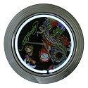 Don Ed Hardy "Dragon Slayer" Round Neon Clock