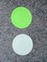 2 Hockey Air Pucks: 'Quiet' White + Green 3.25"