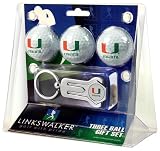 Miami Hurricanes 3 Golf Ball Gift Pack w/ Hat Clip - NCAA College Athletics