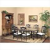 7 Piece Two-Tone Extendable Round Dining Table Set