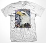 God Bless America, Bald Eagle American Flag Mens T-shirt, America Patriotic Mens Tee Shirt