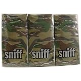 Camouflage Camo Cammo novelty print 6 Pack Novelty Sniff Sniff Tissues (10 per pack) 4 ply unscented