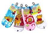 Disney Winnie The Pooh 3pc Girls Ankle Socks (Shoe Size 10.5 - 4) - Pooh Socks (3 Pairs)
