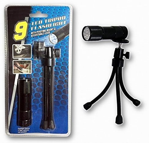 Adjustable Mini Flexible Tabletop Tripod 9 LED Flashlight Stand Can Also Be Used for Compact Digital Cameras
