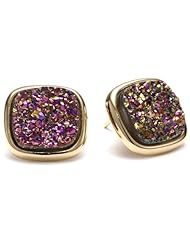 Marcia Moran "Rainbow" Square Shaped Stud Earrings