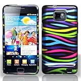 For At&t Samsung Galaxy S 2 Ii I9100 Accessory - Rainbow Zebra Design Hard  ....