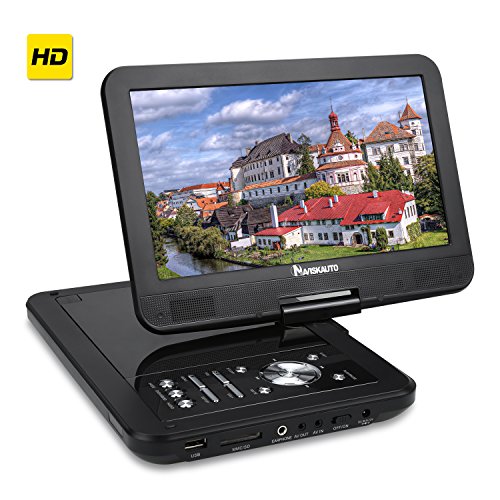 NAVISKAUTO 10.1 Inch HD Portable DVD/CD Player USB/SD Card Reader with