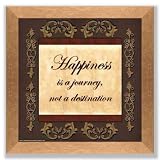 Debbie DeWitt - Words To Live By - Brown/Gold: Happiness is - Gold Frame 14.5