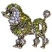 1 X 1.5" Swarovski Crystal French Poodle Ring, Adjustable, Gpe! In Olivine with Burnished Silver Finish