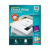 Avery High Speed Direct Print Presentation Dividers, 8-Tab, Box of 24 Sets, for Laser Printers