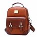 Qianle Unisex Faux Leather School Backpack Handbag Travel Bag